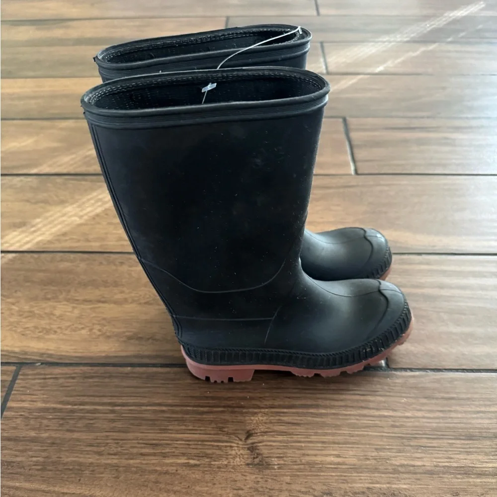 Kids Black Rubber rain Boots size 13